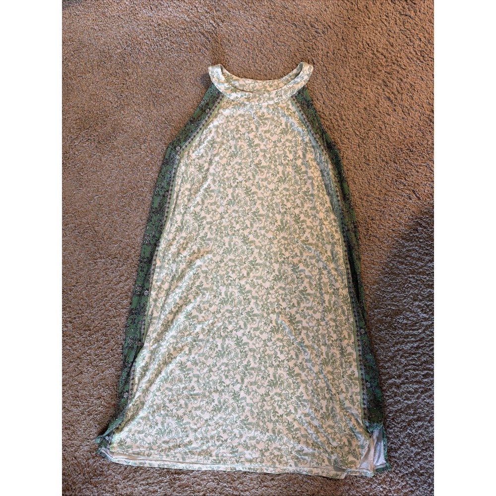 J. Jill Vineyard Border Print Sleeveless Midi Dress Jersey Knit Womens Size Med